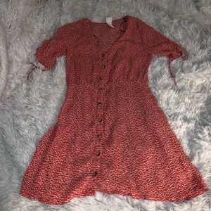 Red and white flower dress